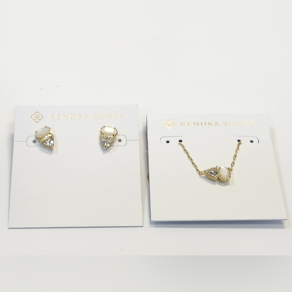 NWT Kendra Scott Gold-Tone Tatum Necklace & Earring Set